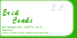 erik csaki business card